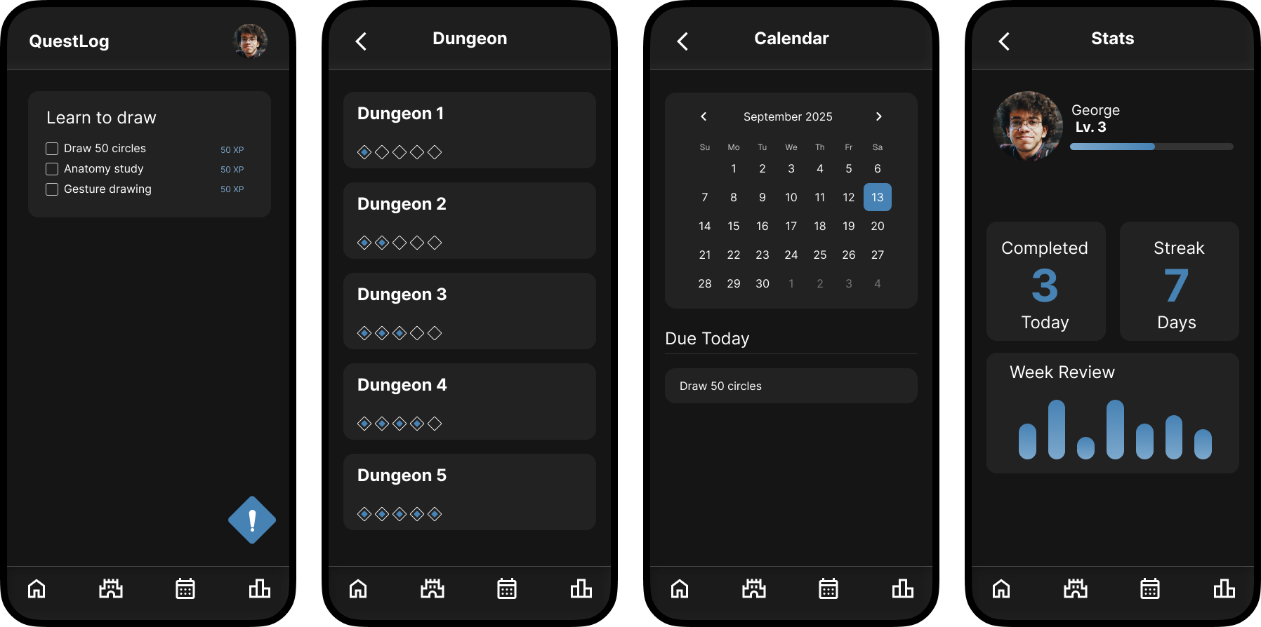 hifi wireframe screens