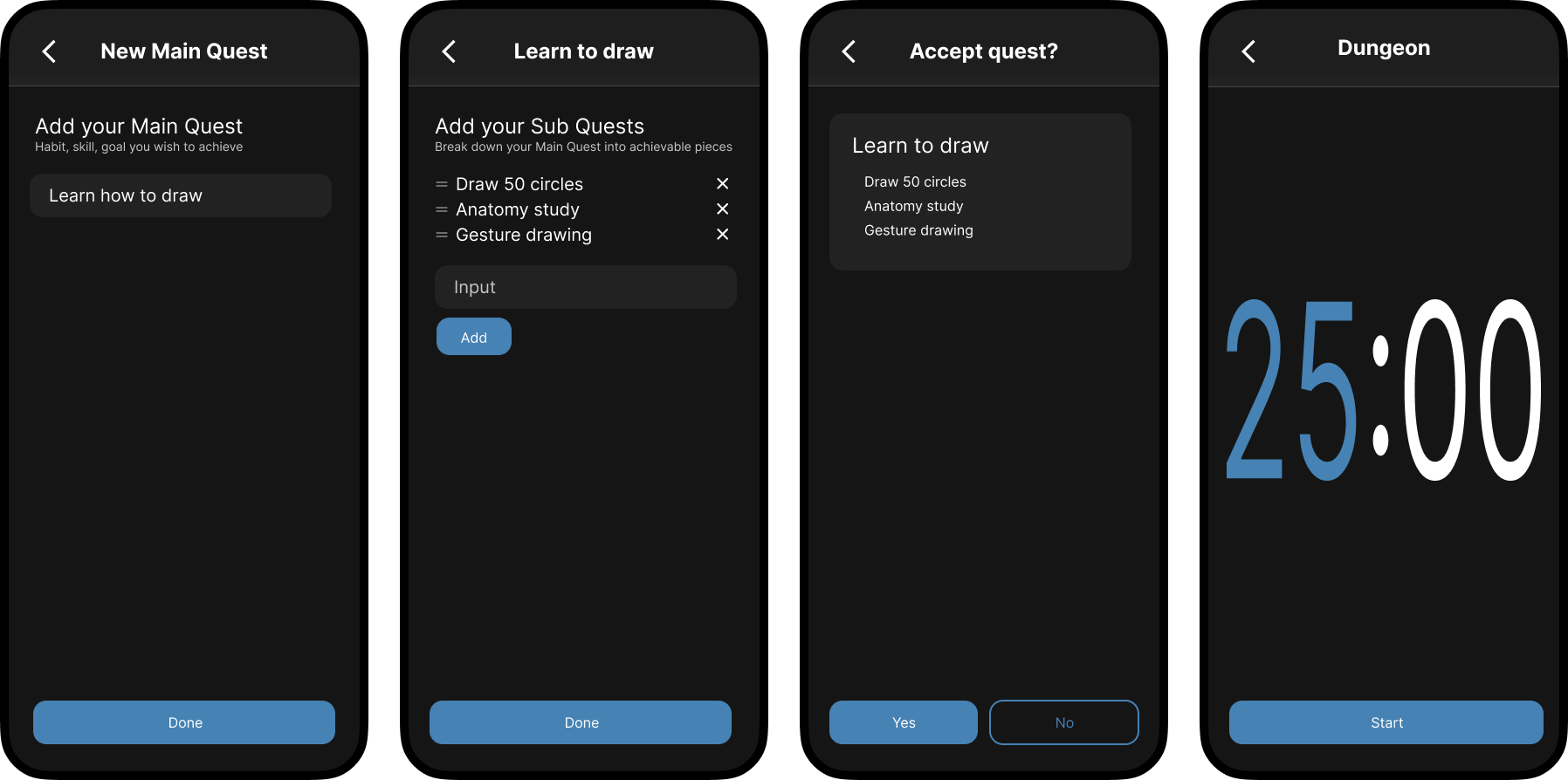 hifi wireframe screens